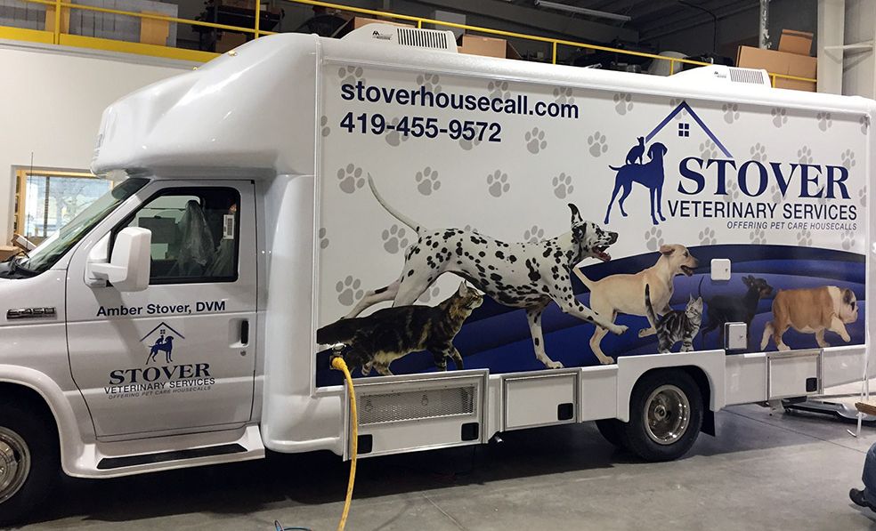 stover van, mobile veterinary clinic, vet clinic, house calls, vet house calls, pet house calls, Stover Veterinary Services, Tiffin, Ohio